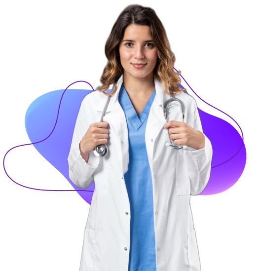 a female doctor holdin stethoscope