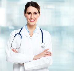 a female doctor with stethoscope